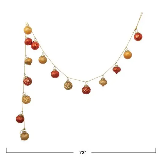 Hello Honey&reg; 6ft. Yellow & Orange Embossed Mercury Glass Ornament Garland {4}