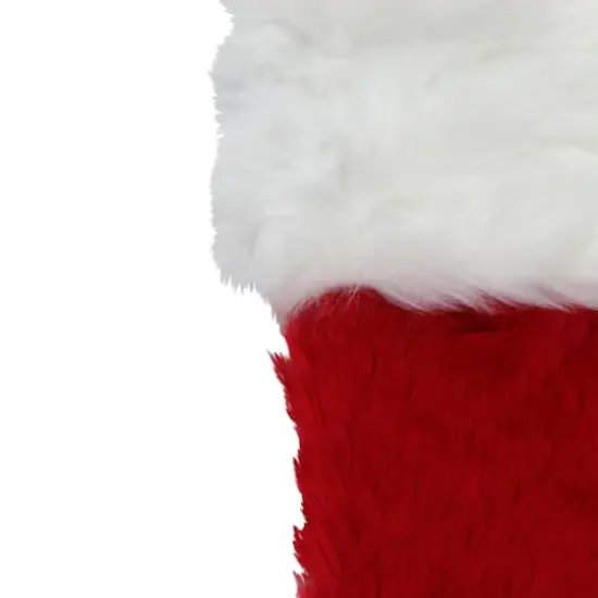 20" Red & White Traditional Cuff Extra Plush Christmas Stocking {3}