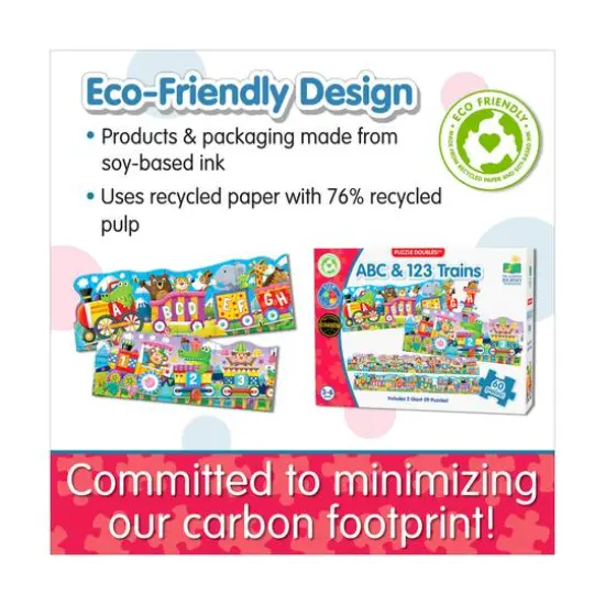 Puzzle Doubles! - ABC & 123 Trains: 60 Pcs {7}