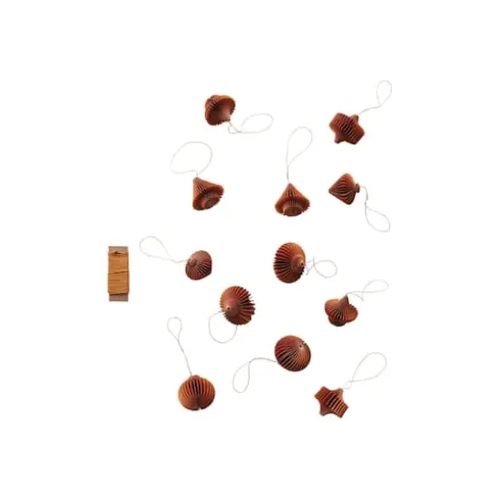 Hello Honey&reg; Paper Honeycomb Ornaments with String DIY Garland Rust {4}