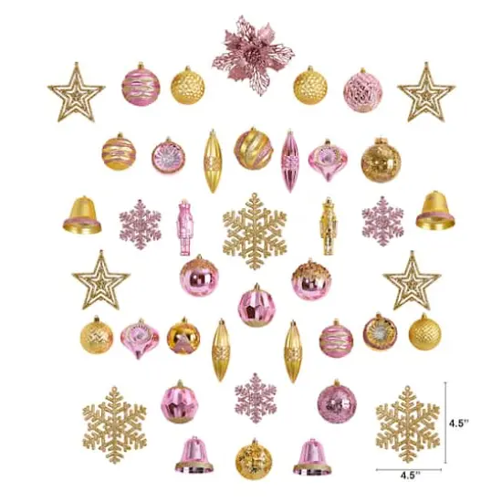 70ct. Holiday Deluxe Shatterproof Christmas Tree Ornament Box Set {3}