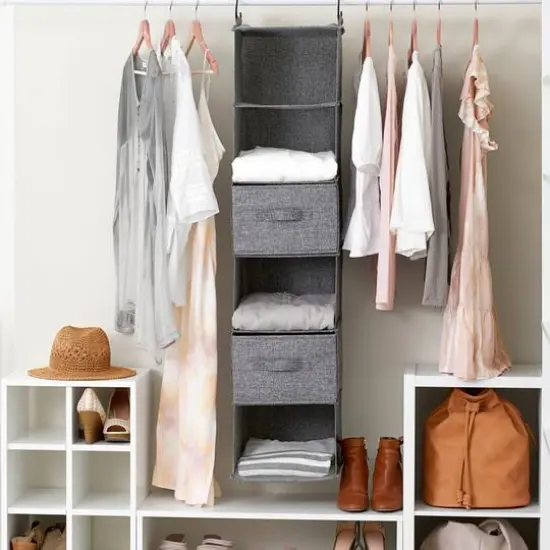 Household Essentials 6 Shelf Hanging Closet Organizer Graphite {9}