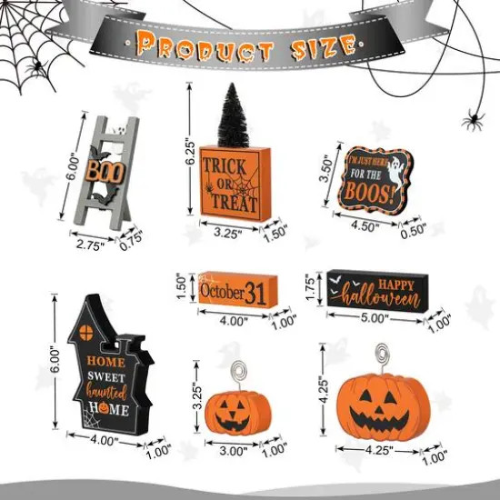 Glitzhome&reg; Halloween Wood Word Signs & Fabric Gnome D&eacute;cor Set {8}