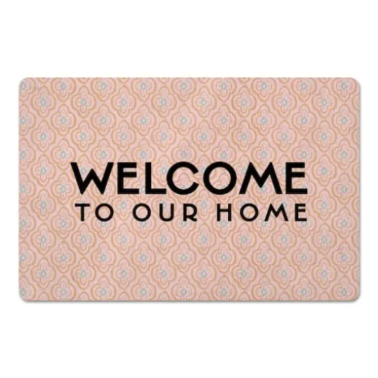 Welcome Quatre Floor Mat Orange {1}