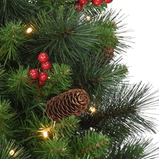 2 ft. Pre-Lit Table Top Artificial Christmas Tree With Gold Base {3}