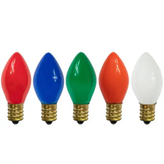 Multicolor Opaque C7 Incandescent Replacement Bulbs, 25ct. {3}