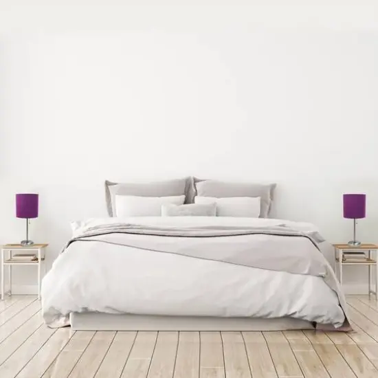 LimeLights 19.5" Brushed Steel Base Lamps with Charging Outlets, 2ct. Purple {6}