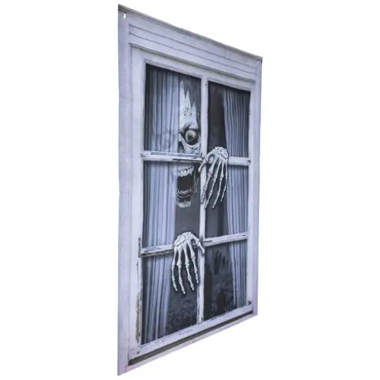 46" Scary Skeleton Window Cover Halloween Decoration {4}