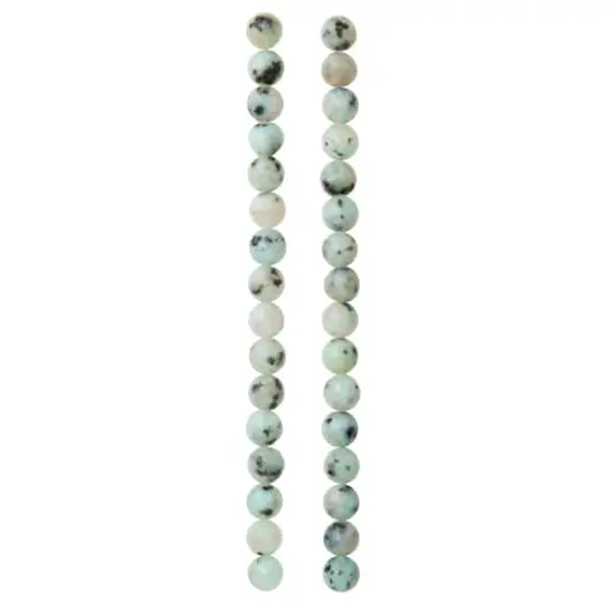 White Kiwi Stone Round Beads, 8mm by Bead Landing&trade; {4}
