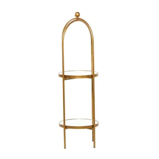 Gold Metal Glam Standing Mirror Shelves, 46" x 16" x 18" {6}