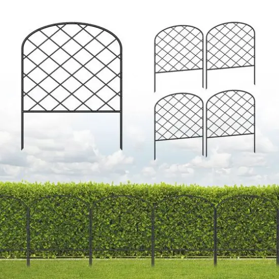 NEX 10ft. Black Rhombic Garden Fence {1}
