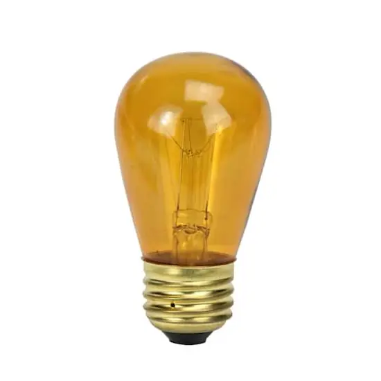 Transparent Incandescent S14 Replacement Christmas Bulbs, 25ct. Amber {4}