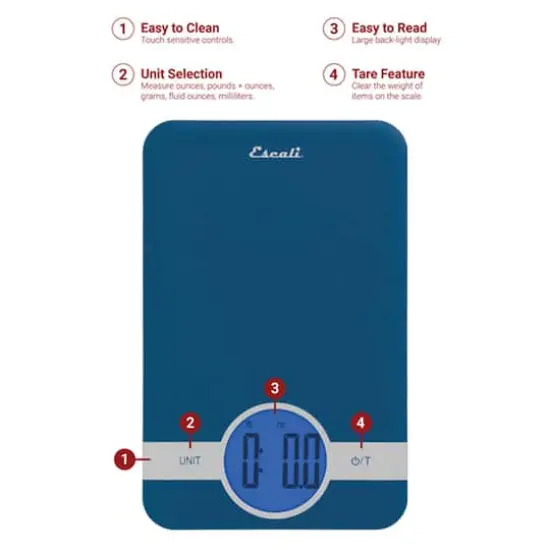 Escali&reg; Ciro Blue Digital Scale {4}