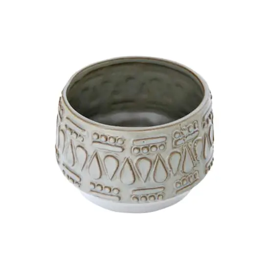 Hello Honey&reg; 4" Embossed Glazed Stoneware Planter {12}
