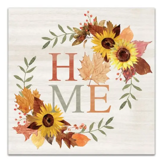 Autumn Home Wreath Canvas Wall Art {1}