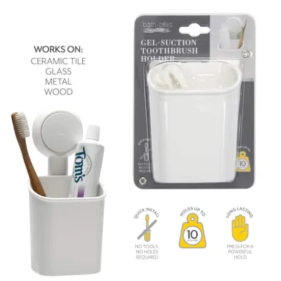 Bath Bliss Gel Suction Toothbrush Holder {4}