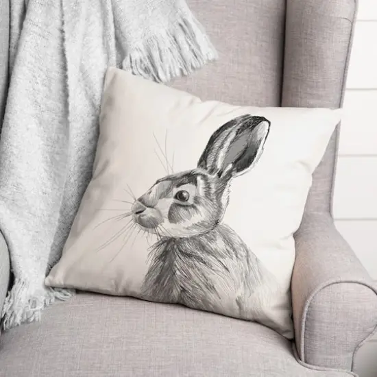 Dignified Hare Pillow 2 18" x 18" Throw Pillow {4}
