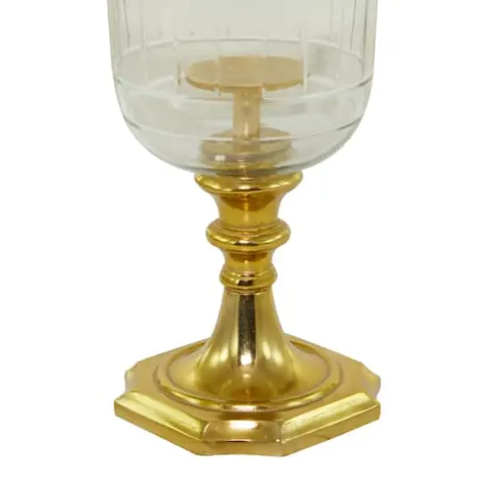 20" Gold Glam Hurricane Lamp {4}