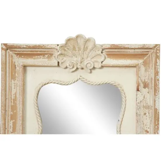 25" Brown Wood Vintage Wall Mirror Set {6}