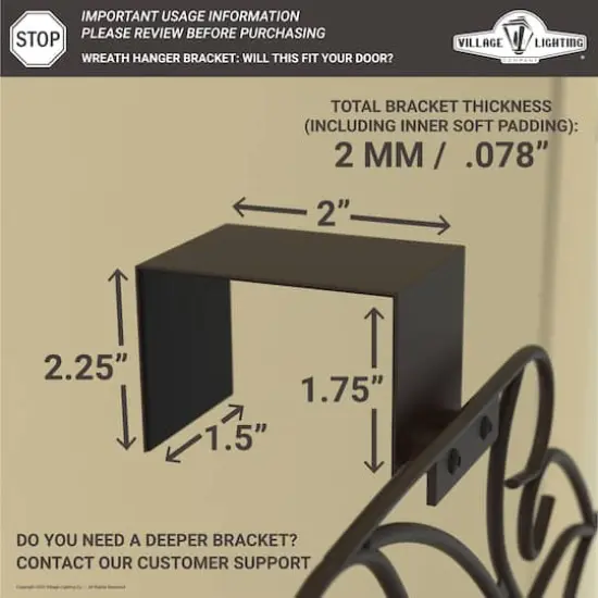 Village Lighting Adjustable Antler Wreath Hanger Gold {10}