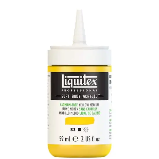 Liquitex&reg; Professional Soft Body Acrylic Bottle, 2oz. Cadmium-Free Yellow Medium {9}