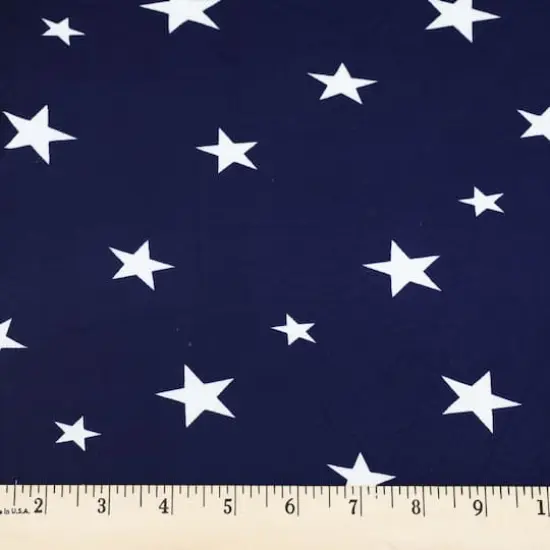 Fabric Merchants Stars on Blue Double Brushed Stretch Fabric {3}