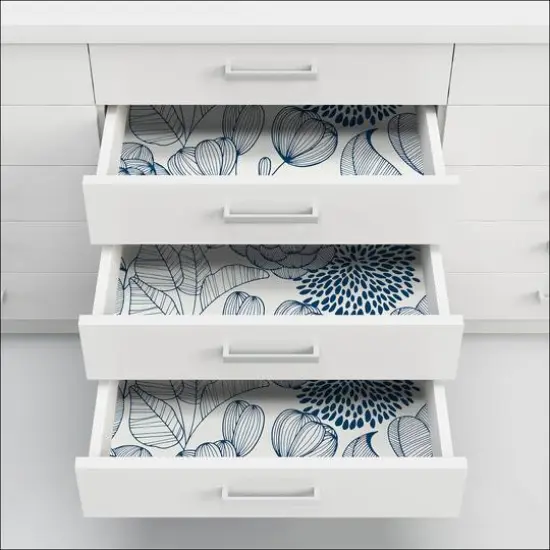 NuWallpaper Navy Secret Garden Peel & Stick Wallpaper {6}