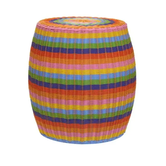 Household Essentials 18" Woven Storage End Table Multicolor {1}