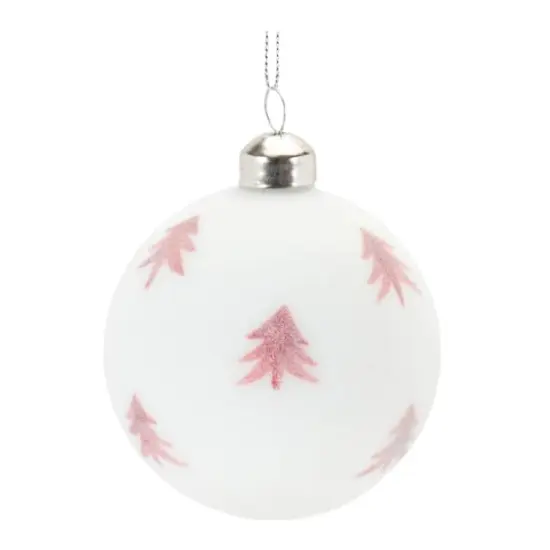 Frosted Snowflake & Tree Ball Ornament Set {5}