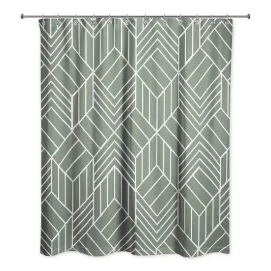 Hatch Chevron Shower Curtain Sage {1}