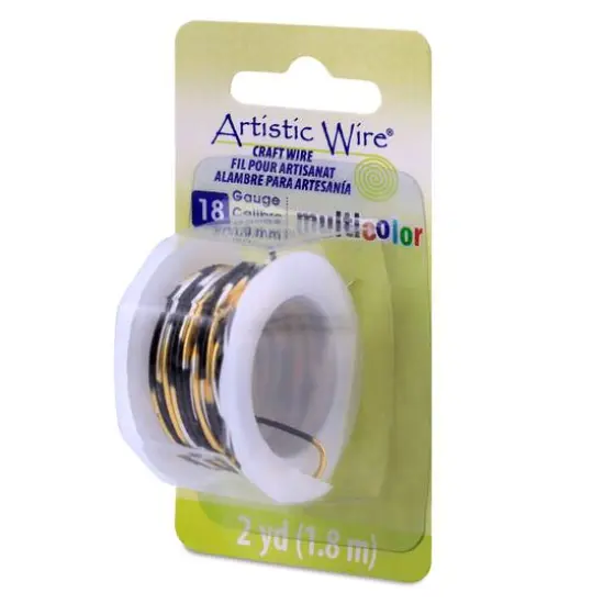 Artistic Wire&reg; 18 Gauge Multicolor Tarnish Resistant Colored Copper Craft Wire, 2yd. Silver/Gold/Black {1}