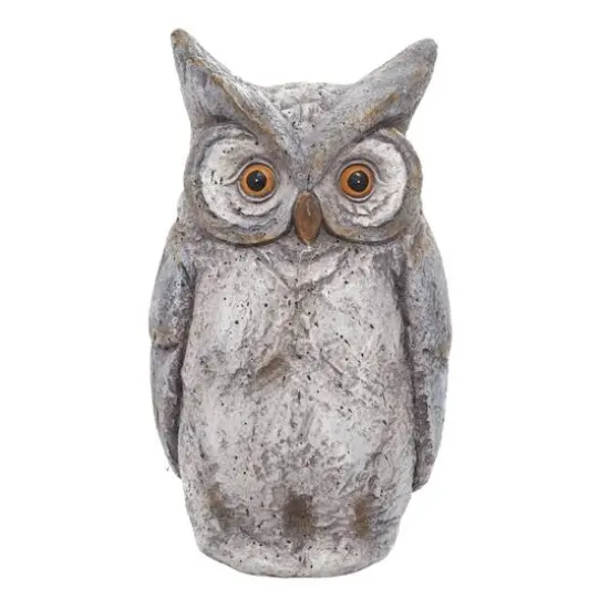 17" Gray Stone Country Owl Garden Sculpture {3}