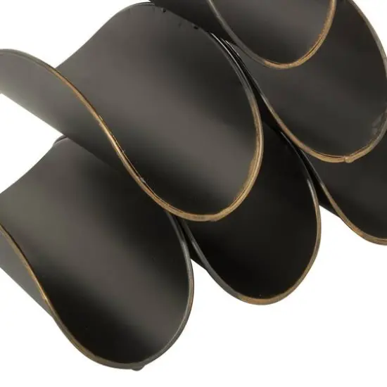 15" Black Metal Industrial Wine Rack {6}