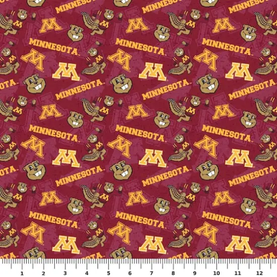 NCAA University of Minnesota Golden Gophers Cotton Fabric {3}