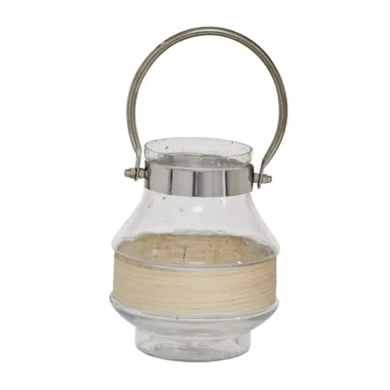 Clear Glass Country Cottage Candle Holder Lantern, 8" x 6" x 7" {8}