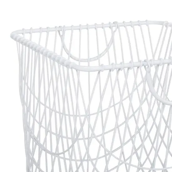 White Iron French Country Storage Cart, 17" x 17" x 17" {6}