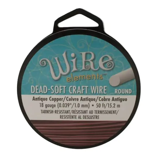 The Beadsmith&reg; Wire Elements&trade; 18 Gauge Tarnish Resistant Soft Temper Wire, 50ft. Antique Copper {5}