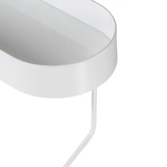 Honey Can Do White Wall Mounted Bathroom Shelf with Towel Bar & Oval Top Tray {6}