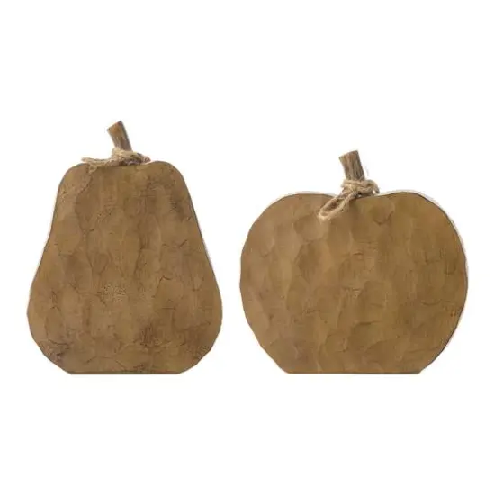 Glitzhome&reg; Fall Faux Knitted Resin Pumpkin Set {8}