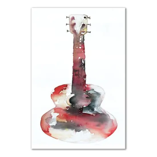 Watercolor Guitar 24" x 36" Canvas Wall Art {1}