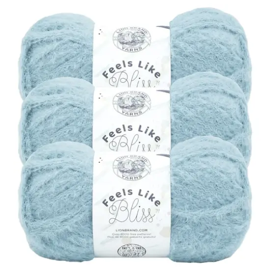 3 Pack Lion Brand&reg; Feels Like Bliss Yarn Aqua {1}