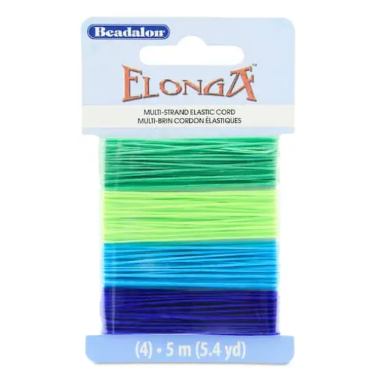 Beadalon&reg; Elonga&trade; 0.7mm Colored Stretch Cord Green/Lime/Medium Blue/Blue {1}