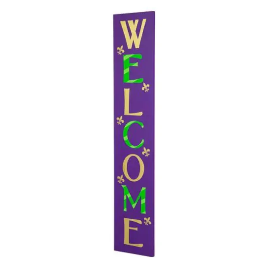Glitzhome&reg; 42" Mardi Gras WELCOME Wooden Porch Sign {6}