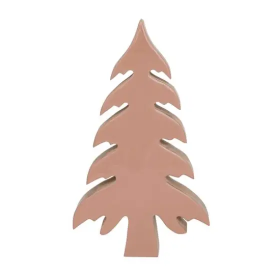 Hello Honey&reg; 9.5" Blush Enamel Mango Wood Christmas Tree {1}