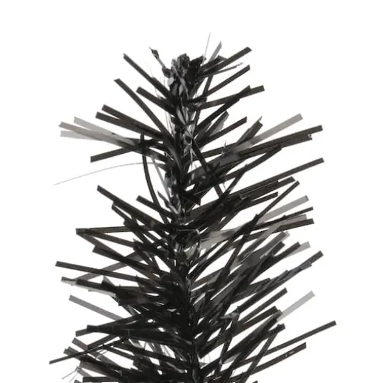 3ft. Unlit Black Tinsel Artificial Christmas Tree {3}