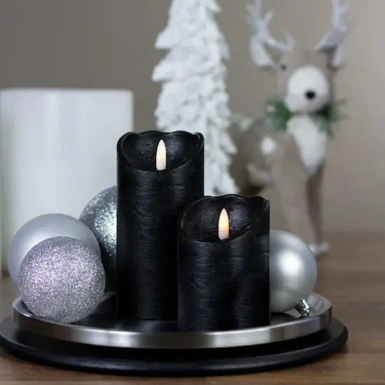 4" LED Black Flameless Halloween D&eacute;cor Candle {3}