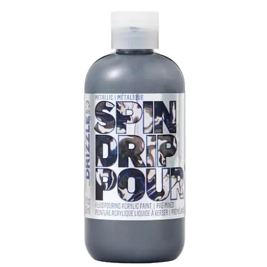FolkArt&reg; Drizzle&trade; Pre-Mixed Acrylic Pouring Paint, 9oz. Mercury Metallic {1}