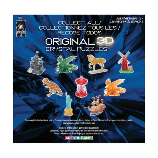 3D Crystal Puzzle - Castle (Clear): 125 Pcs {4}