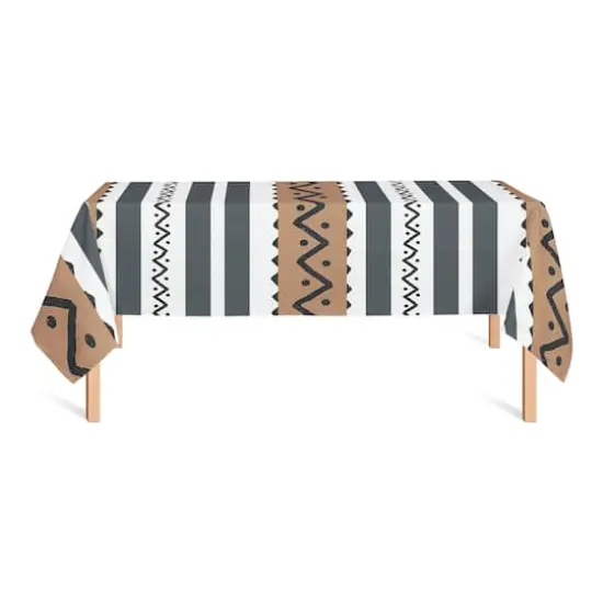 Brown Black Tribal Tablecloth {3}