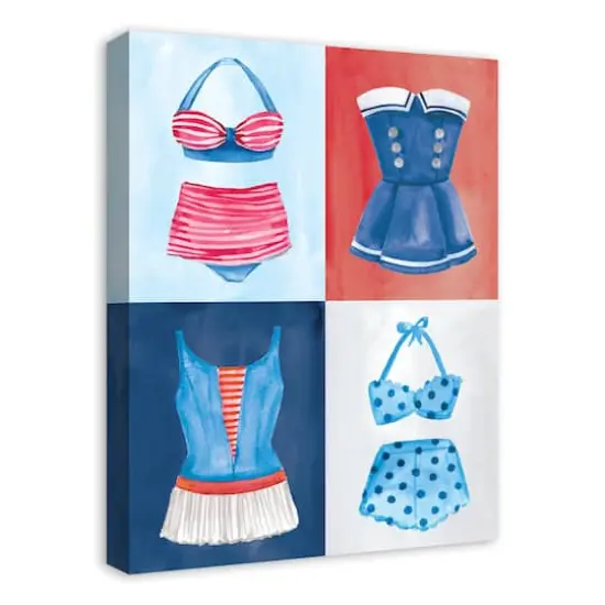 Vintage Patriotic Swimwear Canvas Wall Art {3}